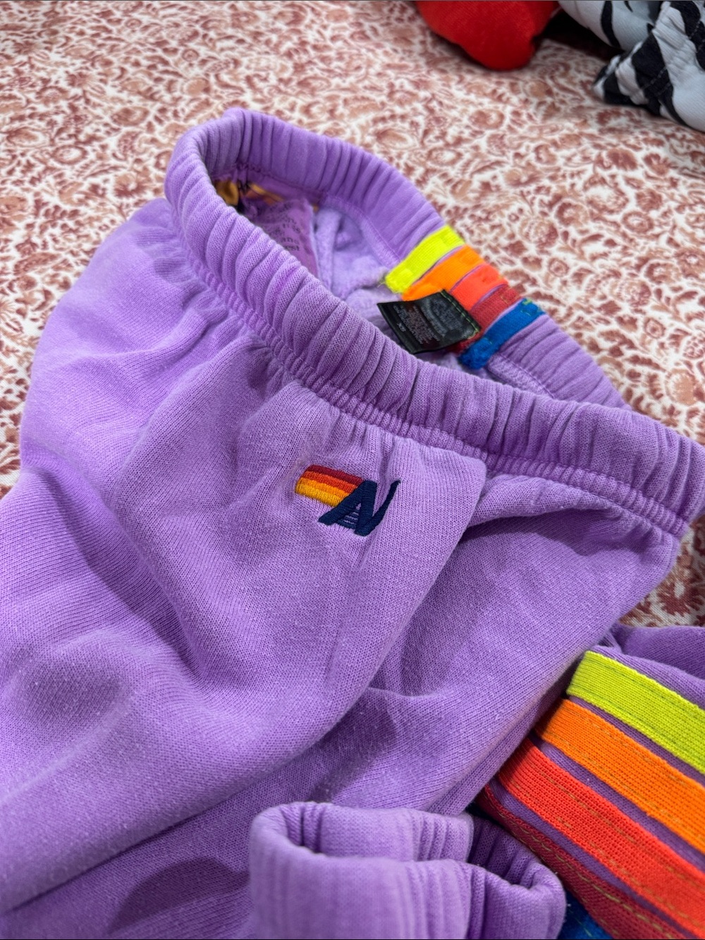 Aviator nation purple joggers with stripes - Picture 3 of 3